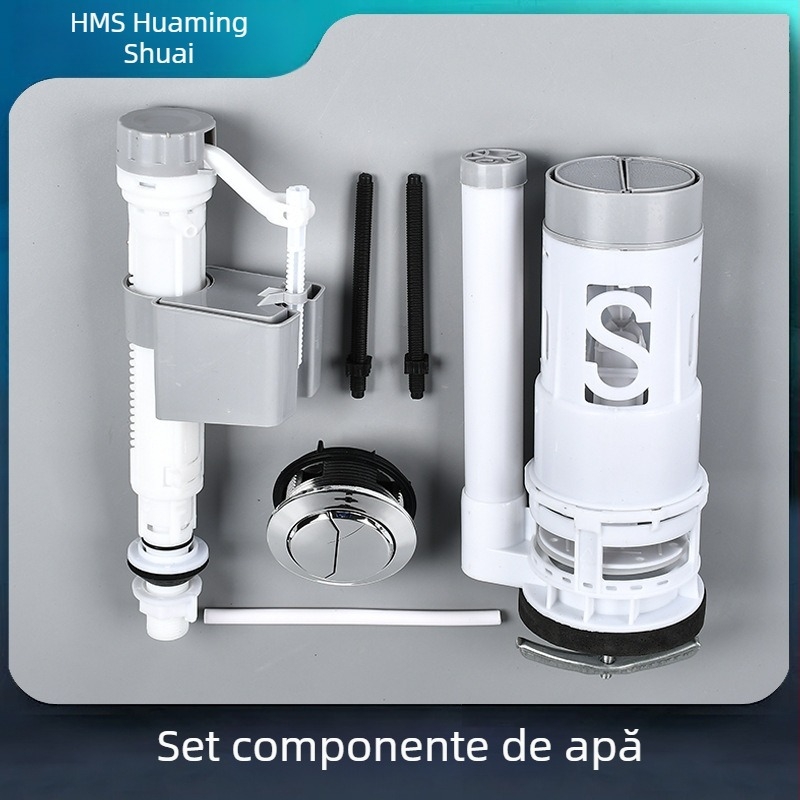 Set accesorii rezervor toaletă — ABS, supape de alimentare cu acționare manuală și de evacuare, stil Light Luxury, etichetare privată disponibilă
