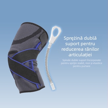 Orteza de genunchi cu curea de silicon, orteză din nailon pentru alergare, drumeții, fitness și baschet – ușoară, greutate ≤100 g
