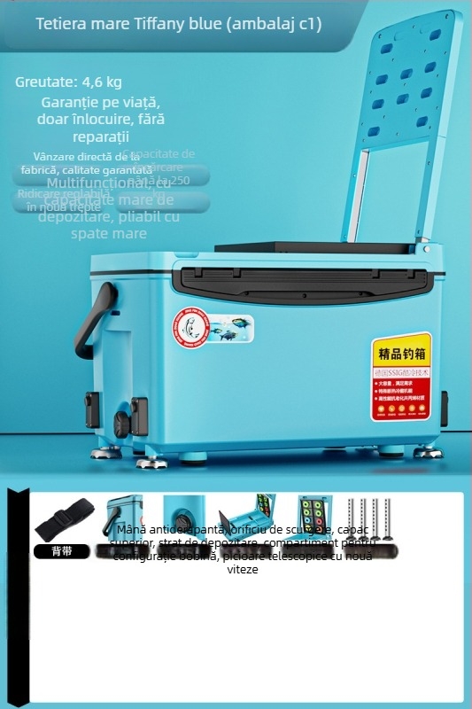 Cutie de pescuit – ultra-ușoară, multifuncțională, poate servi ca scaun; Marca Day Axe, Capacitate 32-45, Material PP, Origine Zhejiang