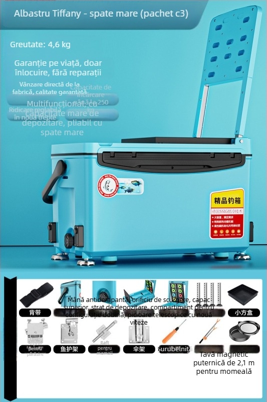 Cutie de pescuit – ultra-ușoară, multifuncțională, poate servi ca scaun; Marca Day Axe, Capacitate 32-45, Material PP, Origine Zhejiang