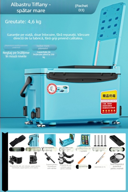 Cutie de pescuit – ultra-ușoară, multifuncțională, poate servi ca scaun; Marca Day Axe, Capacitate 32-45, Material PP, Origine Zhejiang