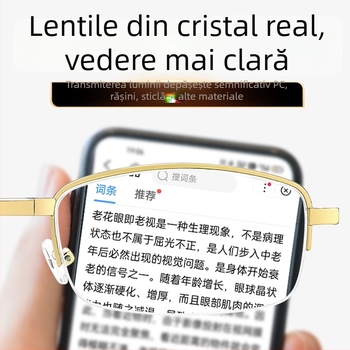Ochelari de citit pliabili, cu lentile cristaline de înaltă definiție, model 62805, pentru persoane în vârstă.