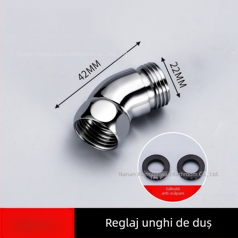 Regulator de unghi pentru duș, din oțel inoxidabil, finisaj cromat, montaj cu filet ascuns