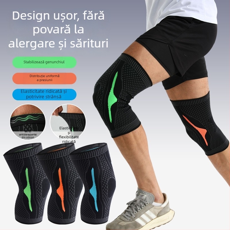 Genunchiere din nylon pentru adulți, tricotate, respirabile, pentru alergare, fitness și drumeții în aer liber