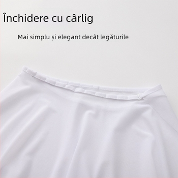 Fustă elastică din plasă pentru balet, cu închidere cu cataramă – fustă scurtă de dans pentru adulți