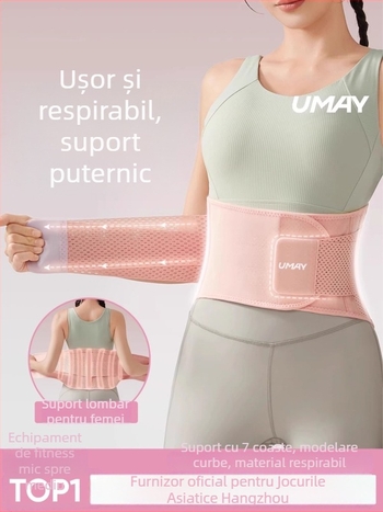 Youmei Curea de talie pentru sport – susținere respirabilă pentru talie, pentru femei, alergare și genuflexiuni