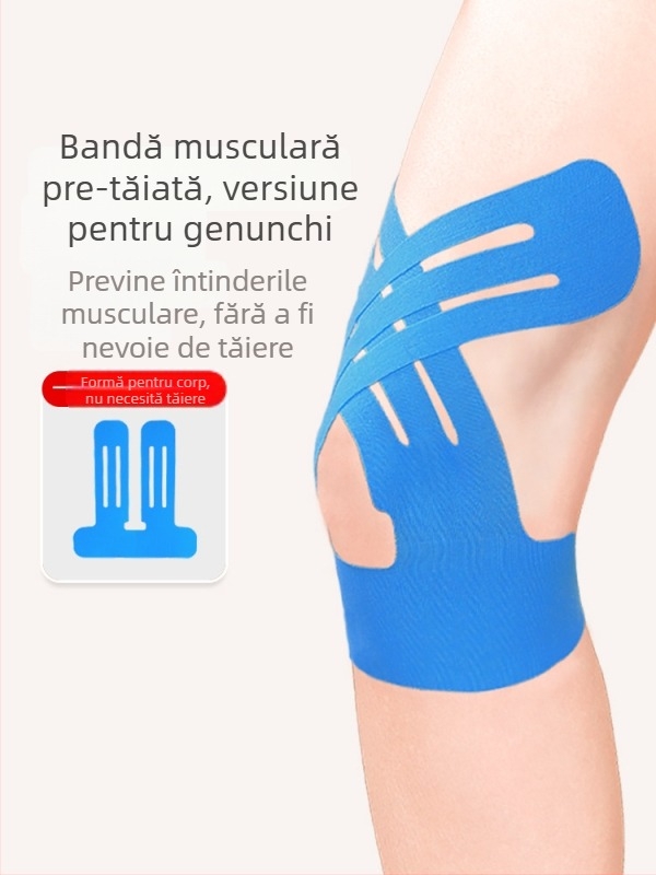 Bandaj pentru genunchi cu bandă mușchiulară pentru sportivi – textură de bumbac, adulți, potrivit pentru baschet, pachet de 10 buc.