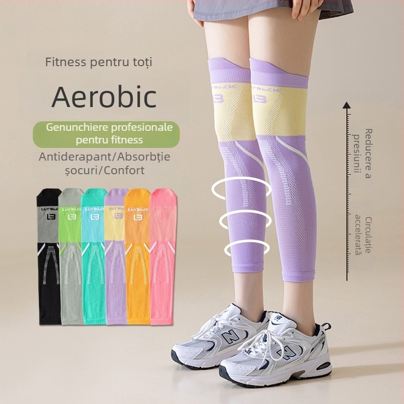 Șosete compresive feminine cu suport pentru genunchi, pentru fitness în aer liber și alergare, absorbție a șocurilor și compresie musculară durabilă pentru subțierea picioarelor (Model: Compression Knee Support H; Brand: Yilang Knitwear; Vârstă: Adulți; Se