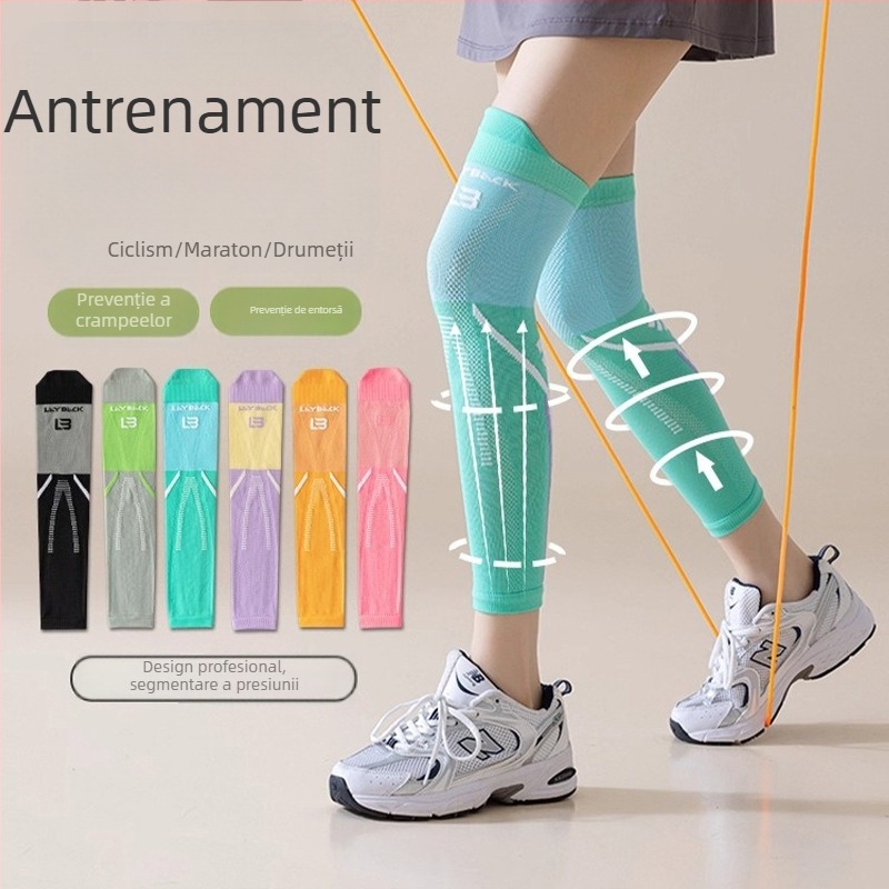 Șosete compresive feminine cu suport pentru genunchi, pentru fitness în aer liber și alergare, absorbție a șocurilor și compresie musculară durabilă pentru subțierea picioarelor (Model: Compression Knee Support H; Brand: Yilang Knitwear; Vârstă: Adulți; Se