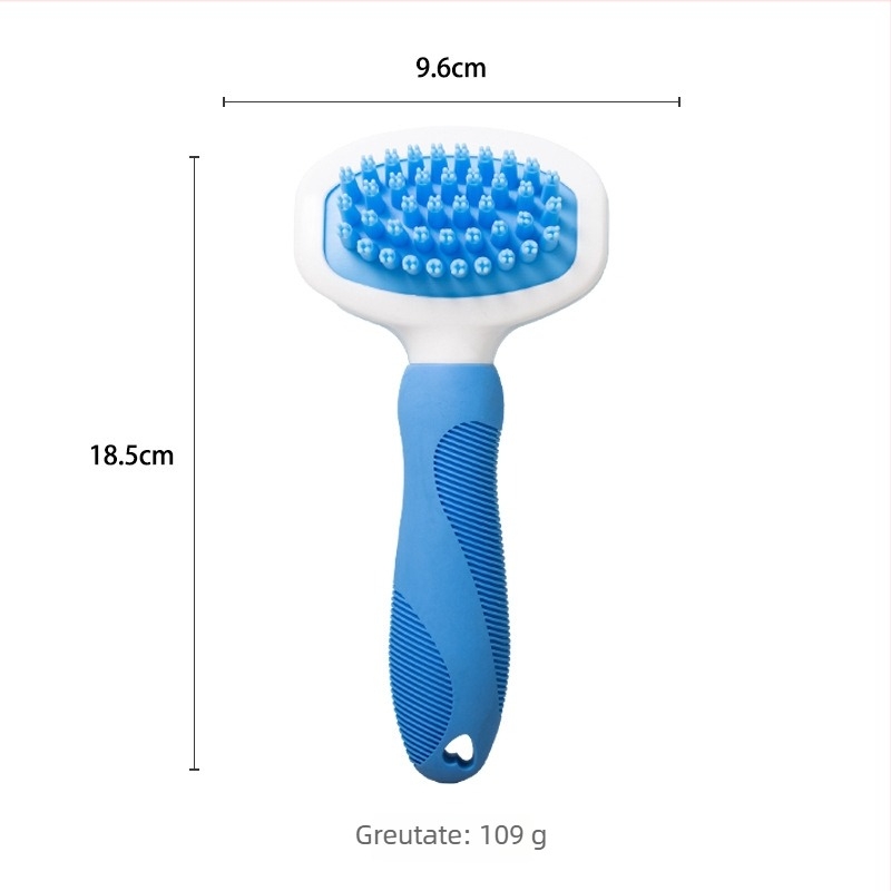 Perie de îngrijire pentru animale, deshedding, cu cap de pieptene arcuit, material TPR, potrivită pentru câini cu păr scurt