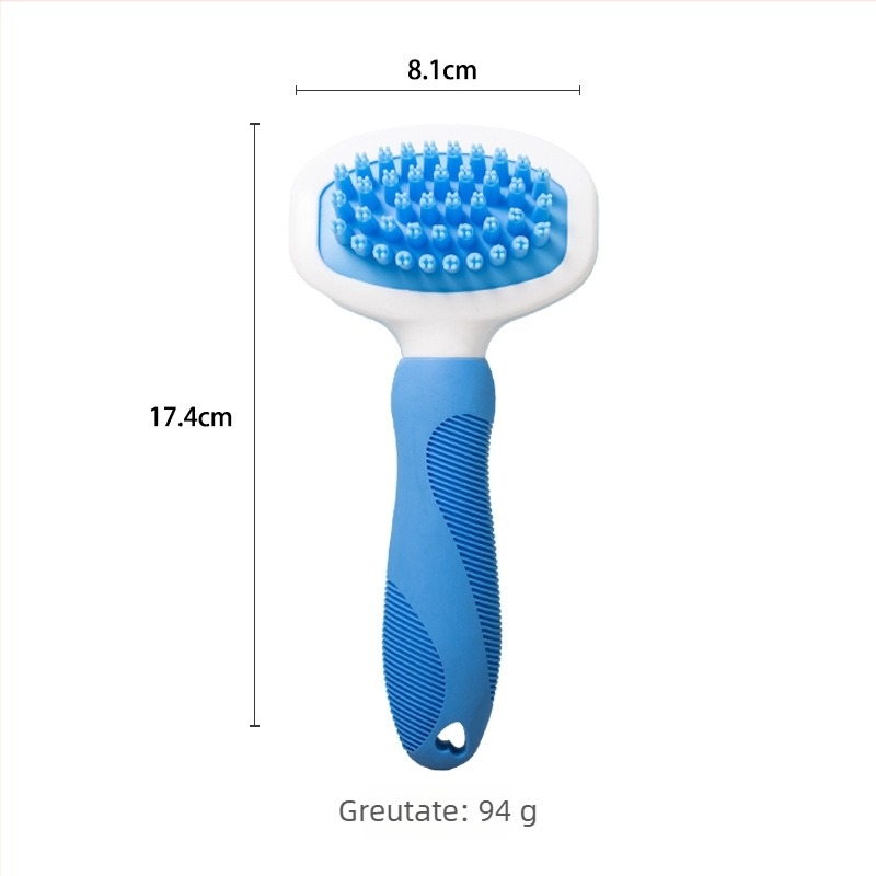 Perie de îngrijire pentru animale, deshedding, cu cap de pieptene arcuit, material TPR, potrivită pentru câini cu păr scurt