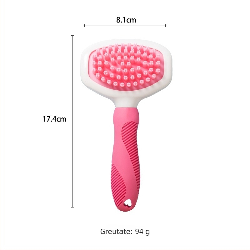 Perie de îngrijire pentru animale, deshedding, cu cap de pieptene arcuit, material TPR, potrivită pentru câini cu păr scurt