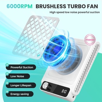 Maxso DC003 Mini aspirator cu baterie, silențios, pentru praf de unghii, curățare în timpul șlefuirii, destinat artei unghiilor