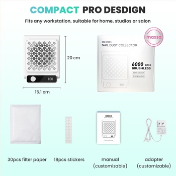 Maxso DC003 Mini aspirator cu baterie, silențios, pentru praf de unghii, curățare în timpul șlefuirii, destinat artei unghiilor