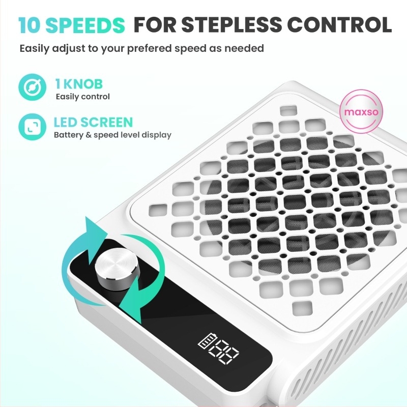 Maxso DC003 Mini aspirator cu baterie, silențios, pentru praf de unghii, curățare în timpul șlefuirii, destinat artei unghiilor