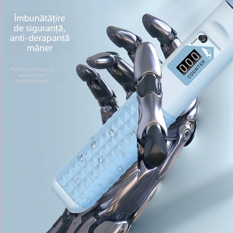 Sfoară de sărit cu greutate – îmbunătățită, cu numărător, dublă utilizare, mânere din ABS