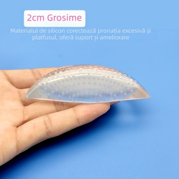 Suport de arc din silicon transparent, îngroșat, pentru picioare plate, susținere a arcadei, absorbție a șocurilor, ameliorarea durerii, talpă în mărime jumătate