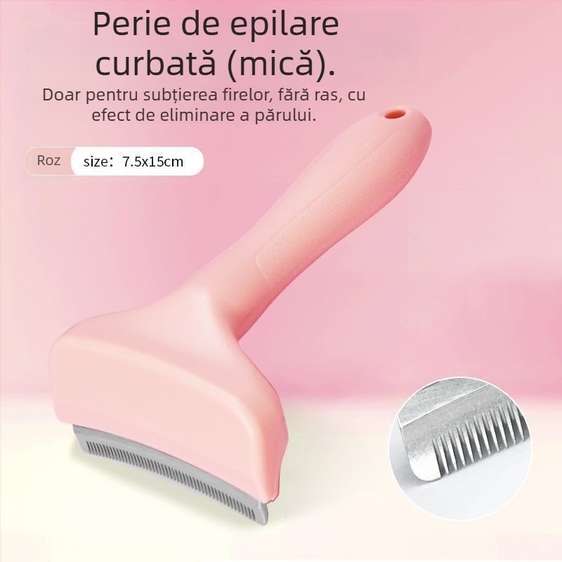 Pieptene pentru subțierea pisicilor și câinilor, design curbat, deschide noduri, pentru pisici cu blană scurtă și animale cu blană lungă (Brand: Alte; Import: Nu; Material: Alte; Cadou: Nu)