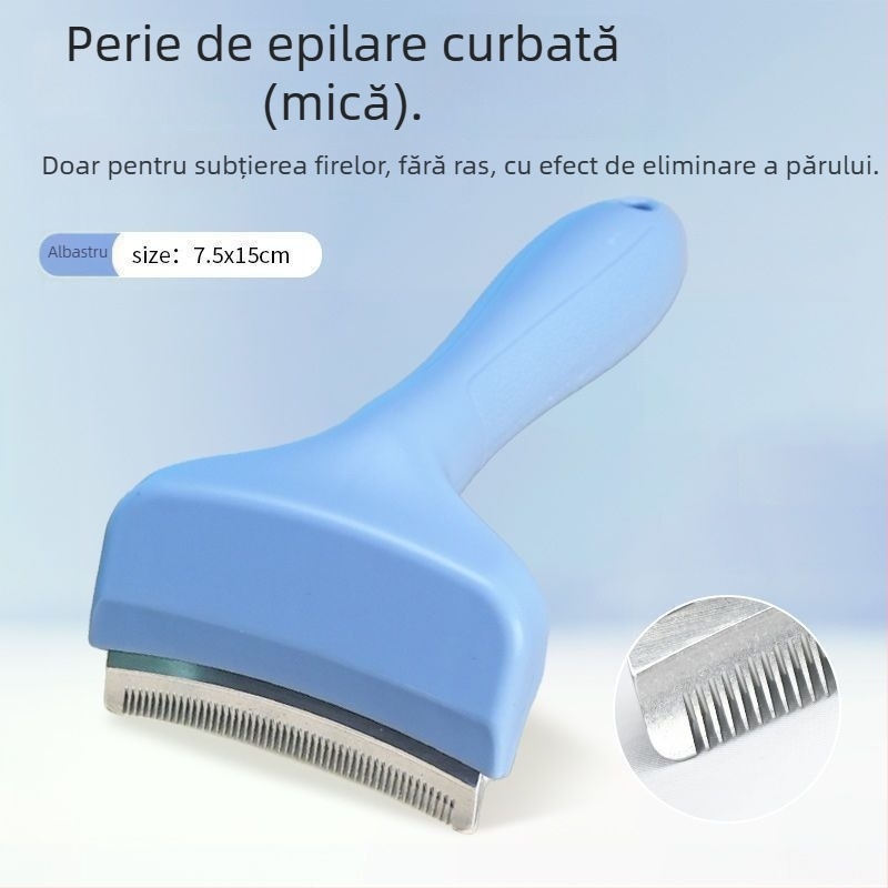 Pieptene pentru subțierea pisicilor și câinilor, design curbat, deschide noduri, pentru pisici cu blană scurtă și animale cu blană lungă (Brand: Alte; Import: Nu; Material: Alte; Cadou: Nu)