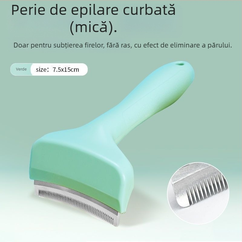 Pieptene pentru subțierea pisicilor și câinilor, design curbat, deschide noduri, pentru pisici cu blană scurtă și animale cu blană lungă (Brand: Alte; Import: Nu; Material: Alte; Cadou: Nu)
