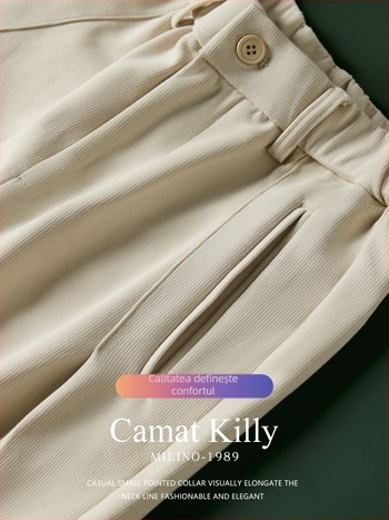 Pantaloni de costum pentru bărbați, croială dreaptă, țesătură groasă de iarnă, rezistenți la cute, cu curea