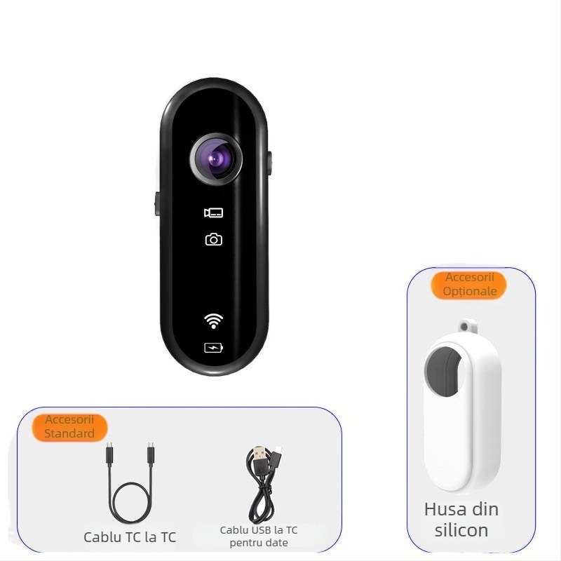 Cameră pentru deget pentru animale de companie, model P3, senzor 2 MP, corp ABS, baterie de 3 ore, pentru exterior cu husă din silicon rezistentă la apă