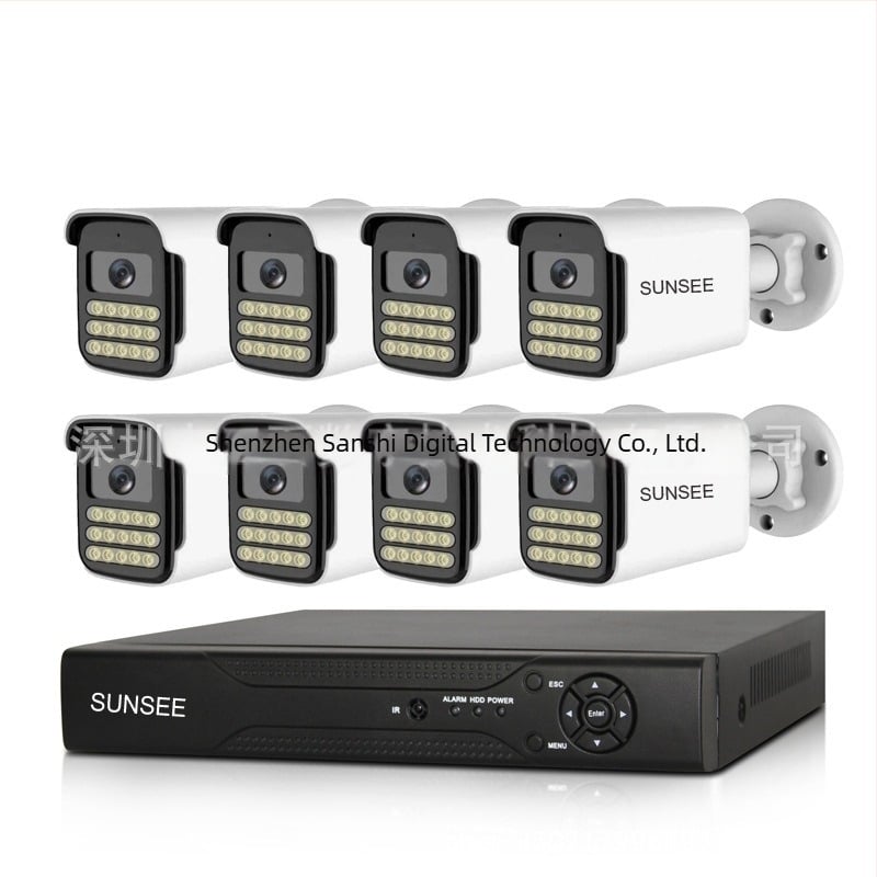 Kit AHD CCTV pentru supraveghere, sistem de 4 canale / 8 canale — Model SD-8204-AHD-S24, cameră cu iluminare infraroșu, rezoluție 200W, iluminare minimă 0.001 lux, rază IR 10 m