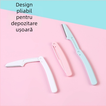 Rasor pentru sprânene – protecție împotriva tăierilor, design pliabil portabil, instrument cosmetic unisex, material PP