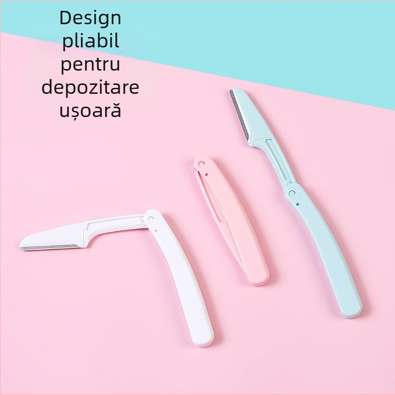Rasor pentru sprânene – protecție împotriva tăierilor, design pliabil portabil, instrument cosmetic unisex, material PP