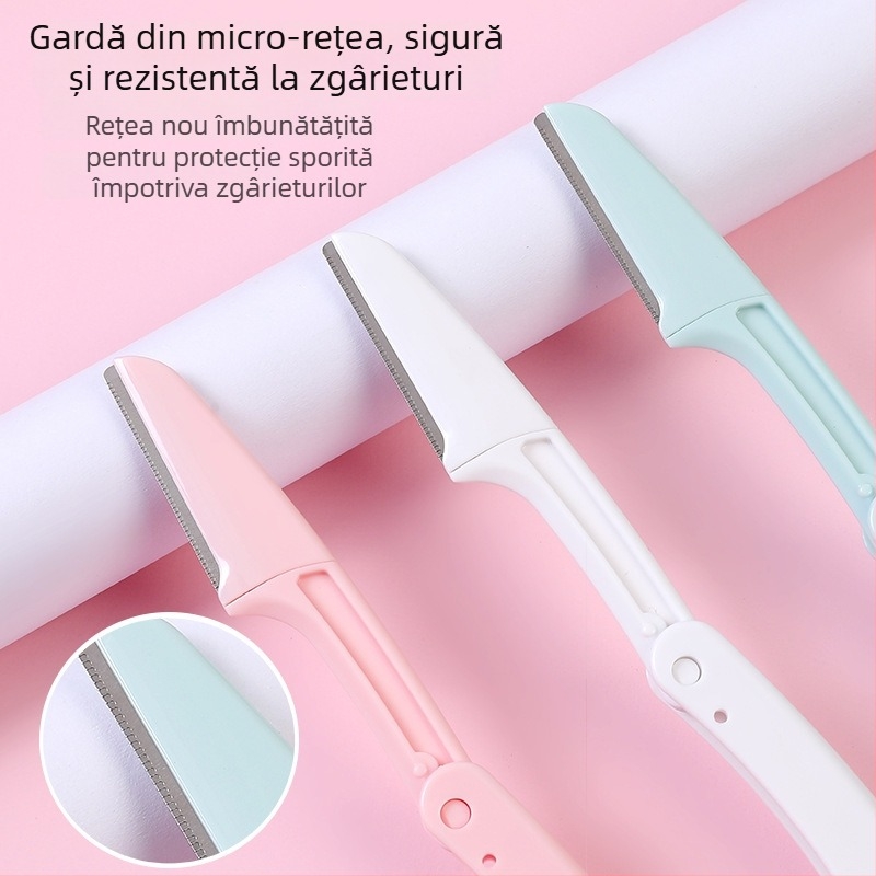 Rasor pentru sprânene – protecție împotriva tăierilor, design pliabil portabil, instrument cosmetic unisex, material PP
