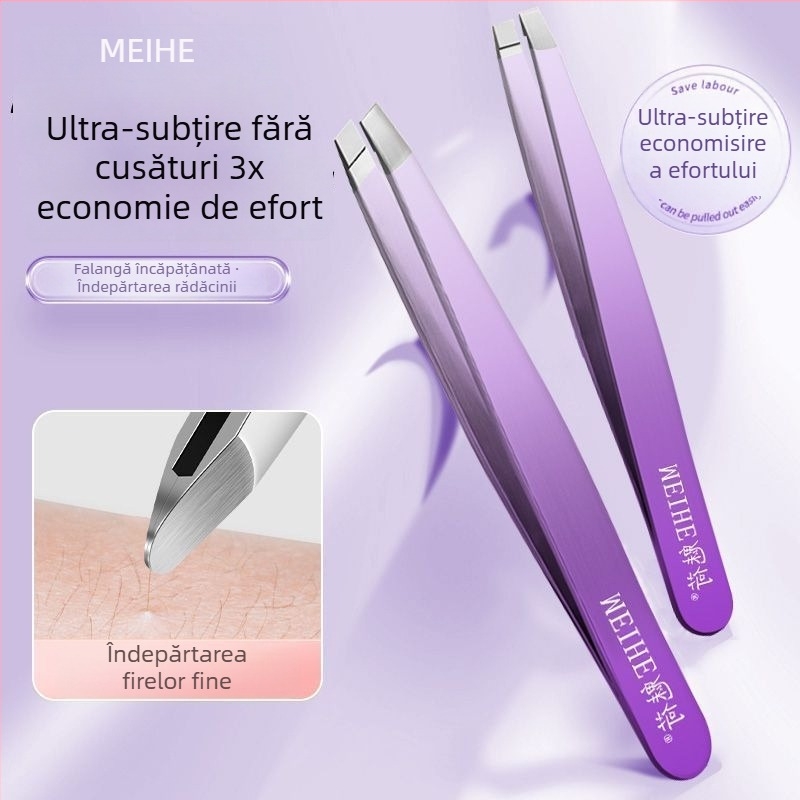 Pinsetă medicală pentru acnee – eliminarea punctelor negre, din oțel inoxidabil, brand Charming, cod produs Meihai hb-gradient purple 4-piece set, ondulator de gene, durată de valabilitate 3 ani