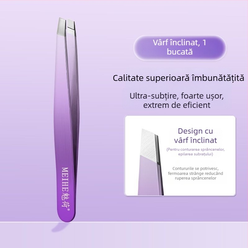 Pinsetă medicală pentru acnee – eliminarea punctelor negre, din oțel inoxidabil, brand Charming, cod produs Meihai hb-gradient purple 4-piece set, ondulator de gene, durată de valabilitate 3 ani