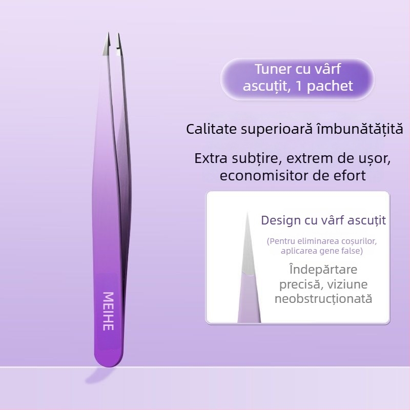Pinsetă medicală pentru acnee – eliminarea punctelor negre, din oțel inoxidabil, brand Charming, cod produs Meihai hb-gradient purple 4-piece set, ondulator de gene, durată de valabilitate 3 ani