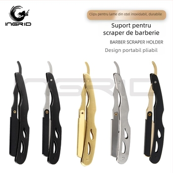 Ingrid Suport din oțel inoxidabil pentru lame de coafură, trimmer pentru sprâncene și răzuitor de barbă, organizator portabil pentru salon, greutate netă 55 g, origine Guangzhou, pachet de 48 bucăți