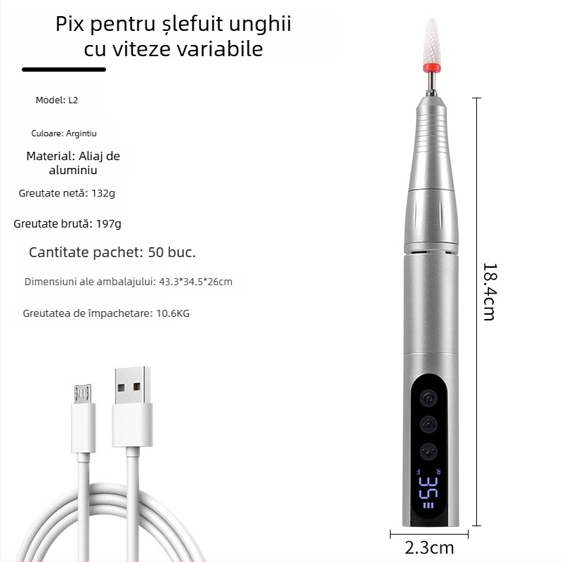 Polizor electric pentru manichiură, creion portabil pentru îngrijirea unghiilor, model L1, origine Zhejiang