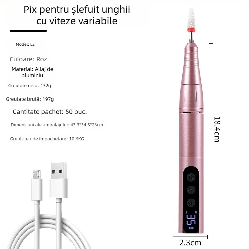 Polizor electric pentru manichiură, creion portabil pentru îngrijirea unghiilor, model L1, origine Zhejiang