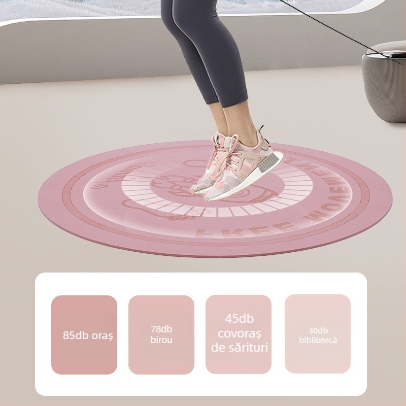 Covoraș de yoga din TPE, grosime 8 mm, antiderapant, izolare fonică, 200 g, model cu caractere, personalizare disponibilă