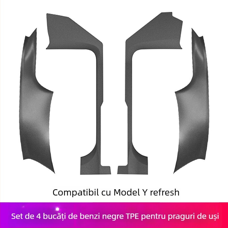 Bandă prag pentru Tesla YL, material PP, montaj adeziv, partea laterală a mașinii
