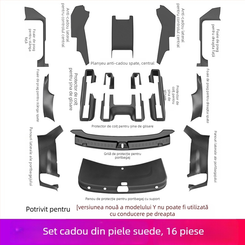 Bandă prag pentru Tesla YL, material PP, montaj adeziv, partea laterală a mașinii