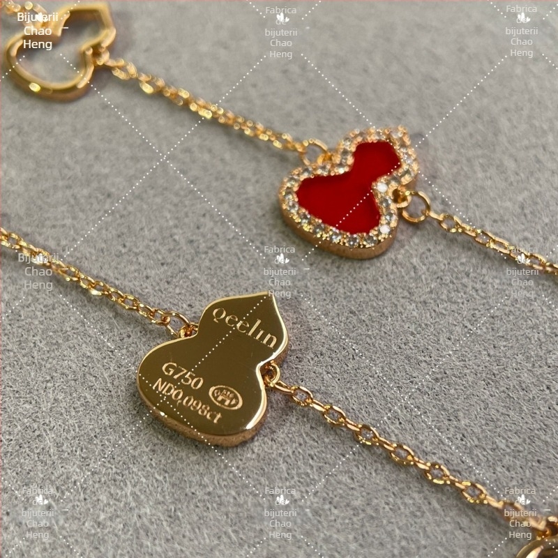 Brățară din argint 925 cu agate, chalcedon și sidef, mărgele, formă picătură, stil feminin