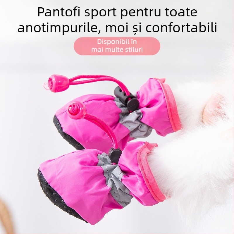 Pantofi pentru câini cu talpă moale, poliester, anti-derapare, stil relaxat, utilizare generală