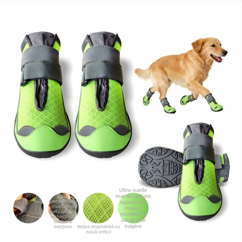 Pantofi pentru câini cu aderență antiderapantă, durabili, calzi, din cauciuc