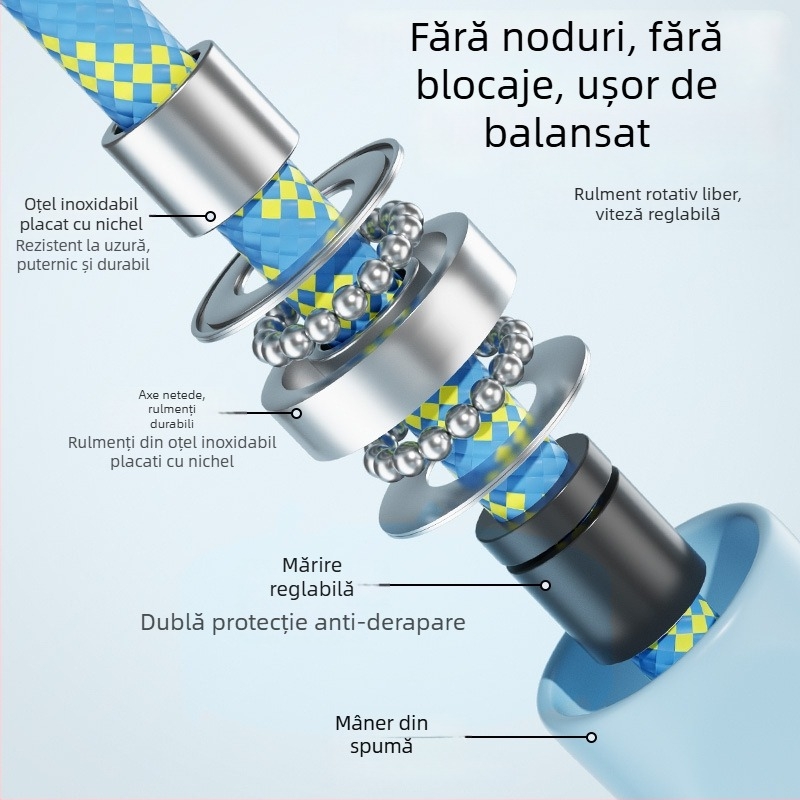Funie de sărit pentru grup cu nod în formă de 8, material PP, pentru antrenamente și competiții