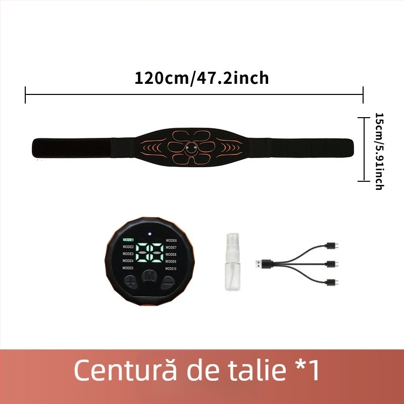 Minogi W5 dispozitiv EMS de masaj pentru fitness, curea din silicon, pliabil, pentru abdomen, brațe și picioare, greutate 0,43 kg