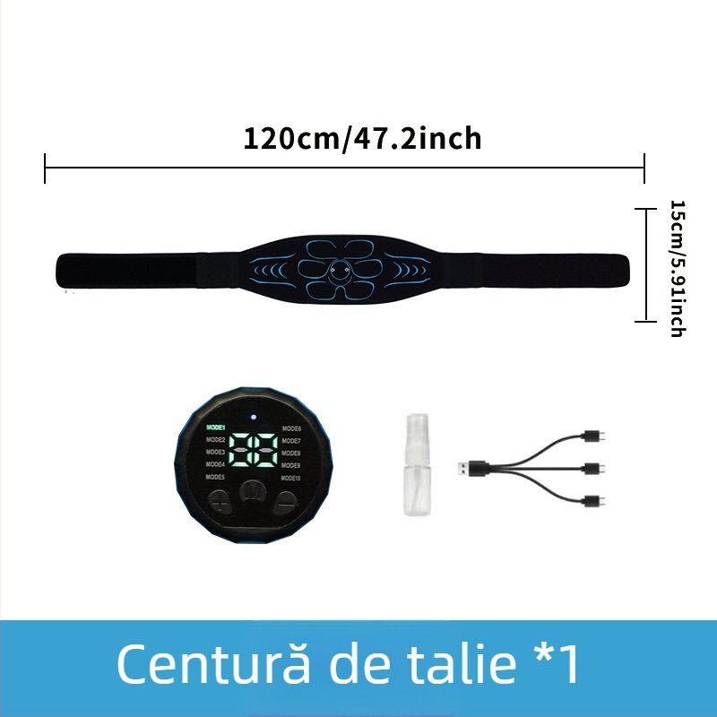 Minogi W5 dispozitiv EMS de masaj pentru fitness, curea din silicon, pliabil, pentru abdomen, brațe și picioare, greutate 0,43 kg
