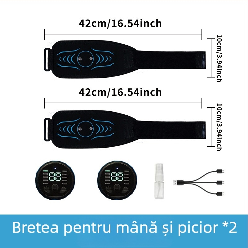 Minogi W5 dispozitiv EMS de masaj pentru fitness, curea din silicon, pliabil, pentru abdomen, brațe și picioare, greutate 0,43 kg