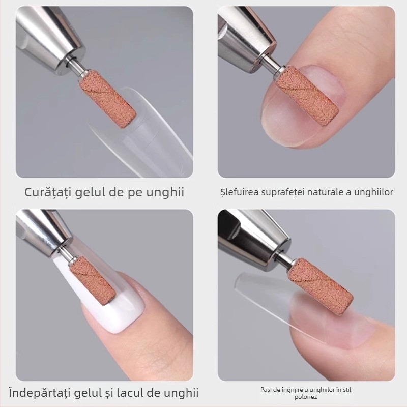 Unealtă mini de pilire a unghiilor pentru îndepărtarea cuticulei și a pielii moarte – pila durabilă din rășină și oțel inoxidabil, pentru uz casnic