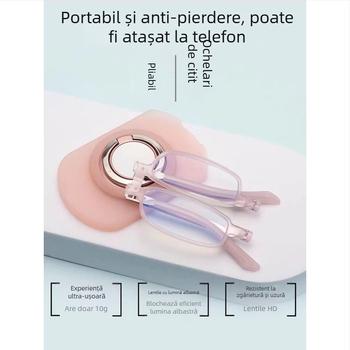 Ochelari de lectură, ultra-subțiri, portabili, pliabili, anti-lumină albastră, protecție UV, multifocali