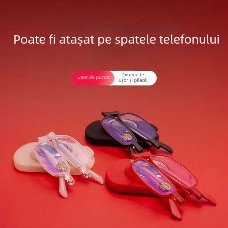 Ochelari de lectură, ultra-subțiri, portabili, pliabili, anti-lumină albastră, protecție UV, multifocali
