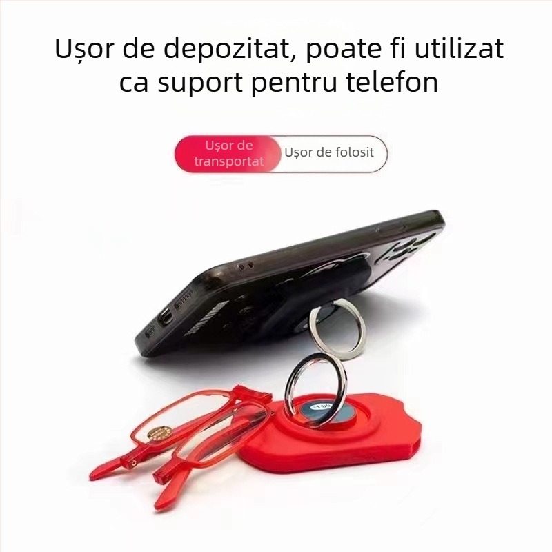 Ochelari de lectură, ultra-subțiri, portabili, pliabili, anti-lumină albastră, protecție UV, multifocali